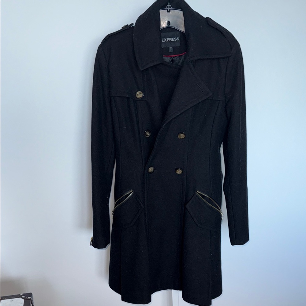 Express Black Coat with Red Lining
